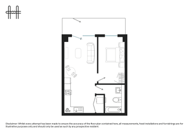  Floor Plan One Bed (Type D)