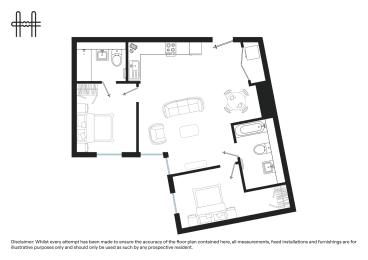  Floor Plan Two Bed (Type F)