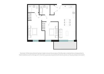A floor plan of a house with a disclaimer at the bottom.