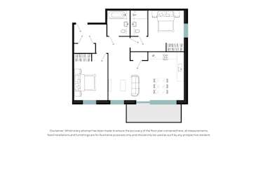 A floor plan of a house with a disclaimer at the bottom.