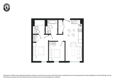  Floor Plan Two Bed (Type A)