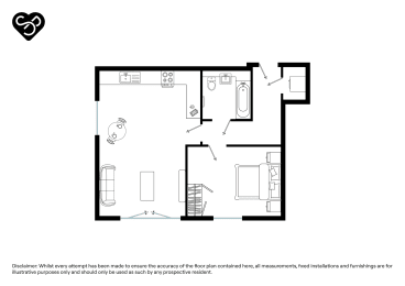 Floor Plan One Bed (Type D)