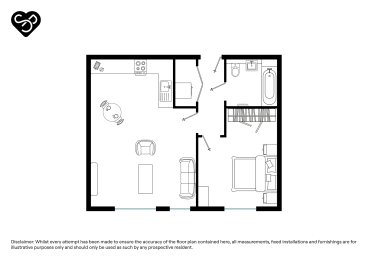  Floor Plan One Bed (Type E)
