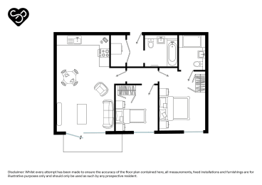  Floor Plan Two Bed (Type B)