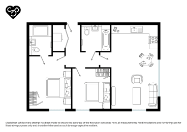  Floor Plan Two Bed (Type D)
