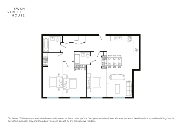 this floor plan is an approximation of the 1st floor plan for a 1 bedroom