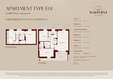Apartment Type E01 floor plan at The Waypoint Apartments, Maidenhead, SL6 8YH