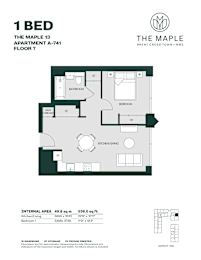 1 Bedroom- A2-  The Maple.