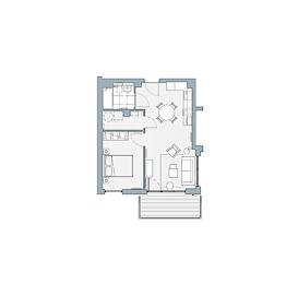  Floor Plan 1 Bed Type 2.1 - The Barrington