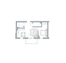  Floor Plan 1 Bed Type 3 - The Tully