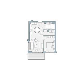  Floor Plan 1 Bed Type 3.1 - The Barrington