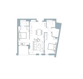  Floor Plan 2 Bed Type 2 - The Talbot