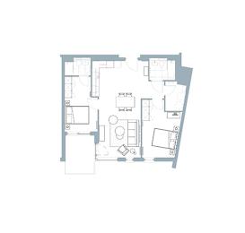  Floor Plan 2 Bed Type 3 - The Talbot