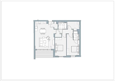  Floor Plan 2 Bed Type 52.1 - The Harcourt