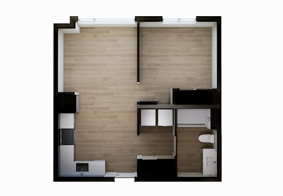 Floor Plan  A black and white image of a house layout.