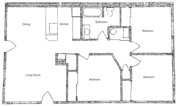 Floor Plan  a drawing of a floor plan of a house