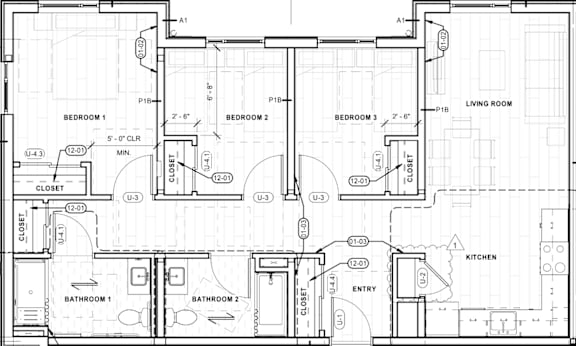 Floor Plan  A black and white image of a floor plan for a house.