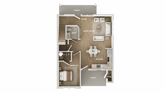 Floor Plan  Beech Street Commons 4 Bedroom 1st floor floorplan rendering