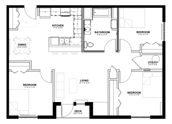 Floor Plan  3 Bedroom Floor Plan