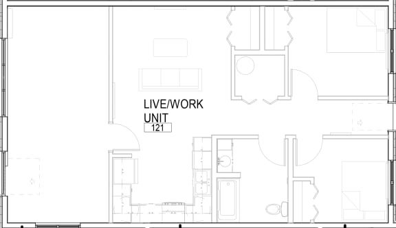 Floor Plan  a floor plan of a bedroom apartment