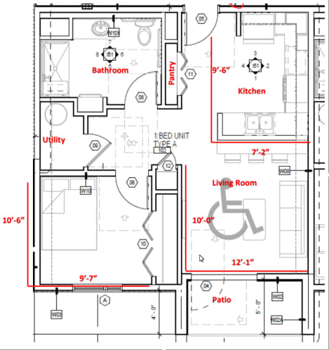 Floor Plan  Valor Pointe 1 Bedroom Floorplan