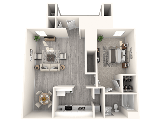Floor Plan  1 Bed 1 Bath Floor Plan at Cottonwood Crossing, Casa Grande, Arizona
