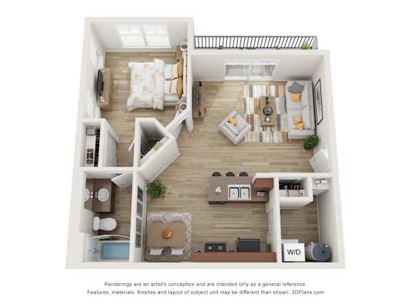 Floor Plan  1 Bedroom Floor Plan at Florentine Villas, Utah, 84047