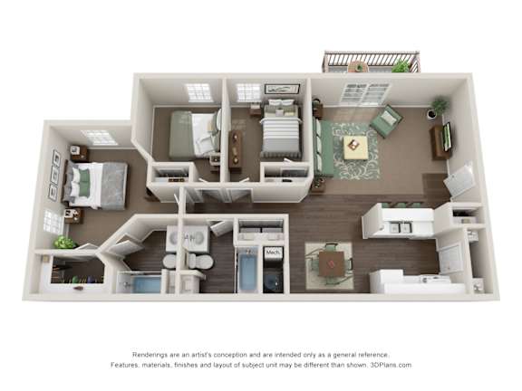 Floor Plan  3 Bedroom 2 Bath Floor Plan at Sunset Ridge, Utah