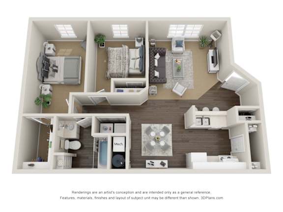 Floor Plan  2 Bed 1 Bath Floor Plan at Bluffs Apartments, Utah, 84065