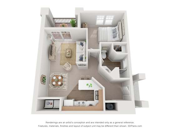 Floor Plan  1 Bed 1 Bath Floor Plan at Todd Hollow at Deer Mtn., 84036