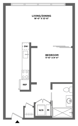 Floor Plan  one bedroom home