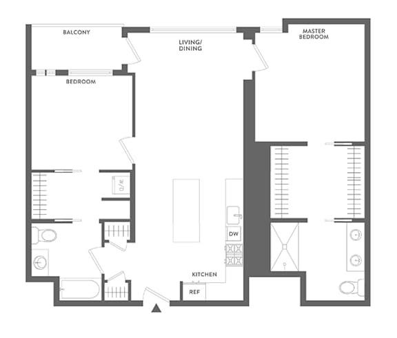 Floor Plan  two bed with balcony