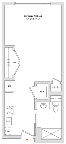 Floor Plan  A floor plan of a living and dining area.