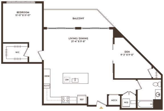 Floor Plan  A floor plan of a house with a living room, dining room, and bedrooms.
