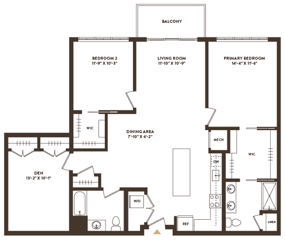 Floor Plan  A floor plan of a house with labeled rooms and dimensions.