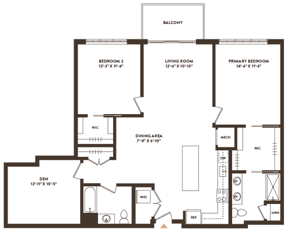 Floor Plan  A floor plan of a house with labeled rooms and dimensions.