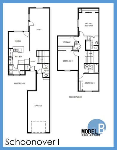 Floor Plan  model b 3b 2br