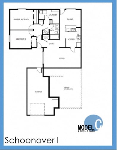 Floor Plan  modeel c 2b 1br