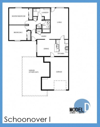 Floor Plan  model d 2b 1 br