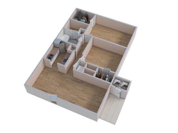 Floor Plan  an overhead view of a 3d floor plan of a home