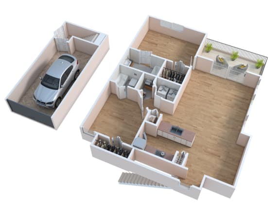 Floor Plan  a floor plan of a house with a car and a garage