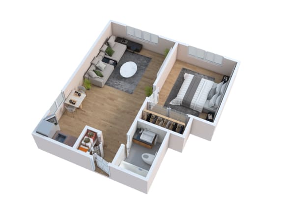 Floor Plan  a floor plan of a house with a bedroom and a living room