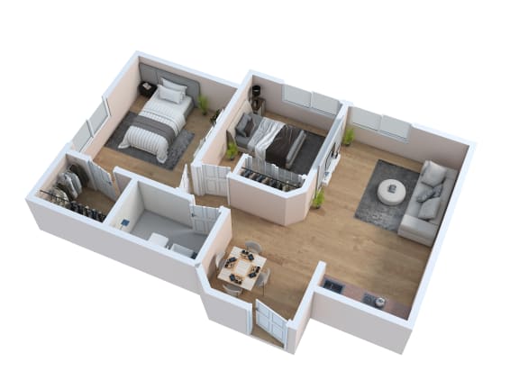 Floor Plan  bedroom floor plan an open plan living room and kitchen with a dining area and a kitchen island
