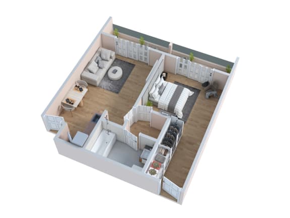 Floor Plan  a floor plan of a home with a bedroom and a living room