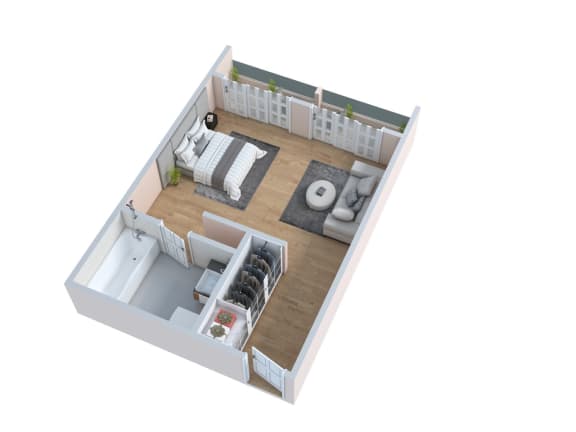 Floor Plan  a floor plan of a home with a bedroom and a living room