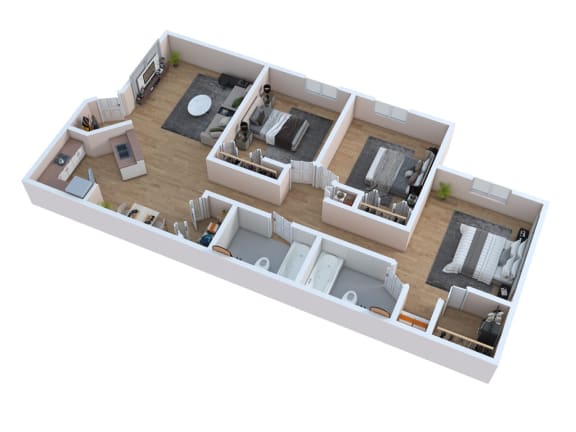 Floor Plan  bedroom floor plan of a 2100 sq ft apartment