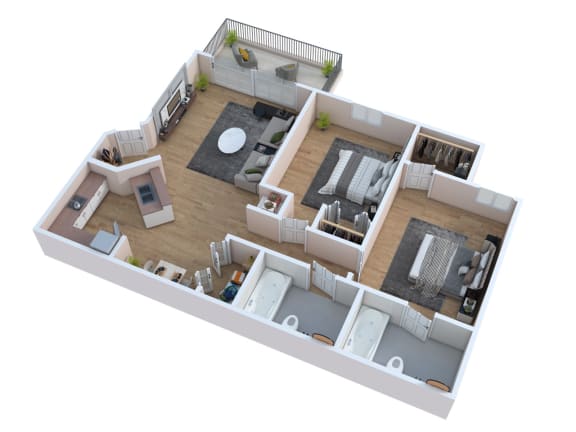 Floor Plan  bedroom floor plan of a 2100 sq ft apartment