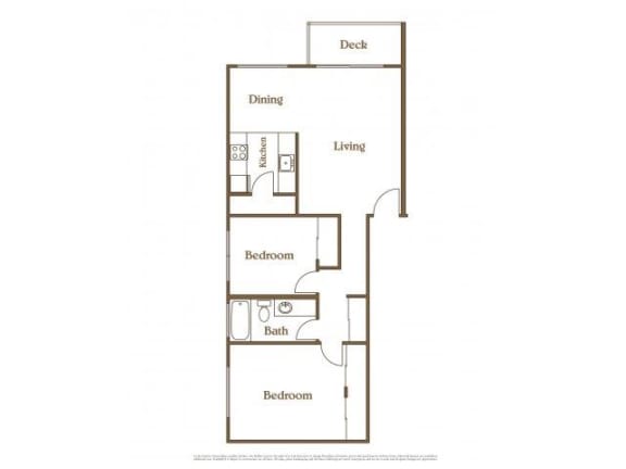Floor Plan  2 Bed 1Bath Classic at Landing at Angle Lake Apartments, SeaTac, 98188