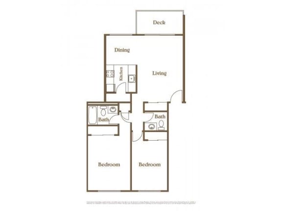 Floor Plan  2 Bed 1.25 Bath Classic at Landing at Angle Lake Apartments, SeaTac