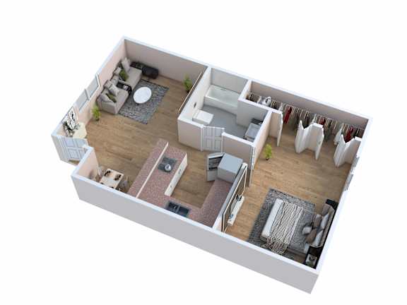 Floor Plan  1 bed 1 bath at Westminster Chase Apartments, Tampa, Florida